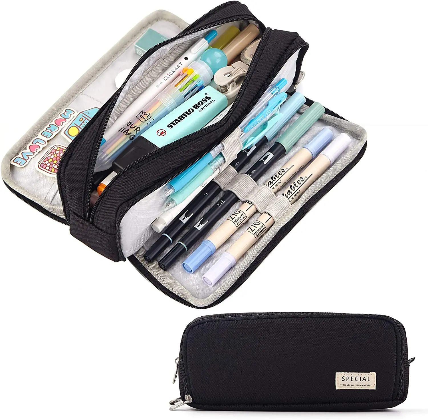 Aesthetic Large Pencil Case Pouch - Estuche para lápices de gran capacidad,