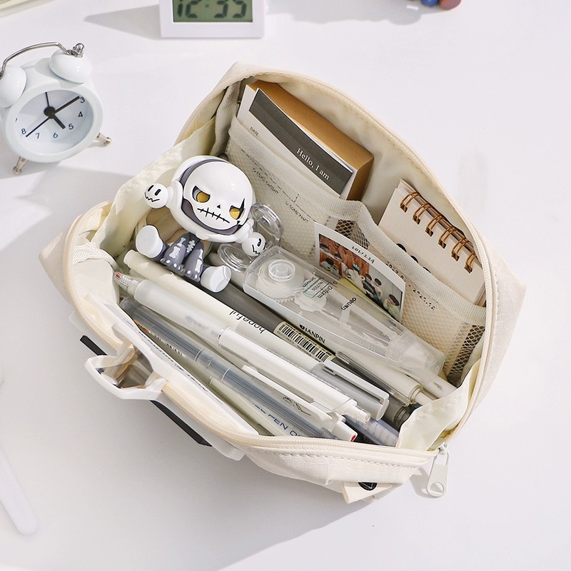 Estuche de Lápices de Cuero Cr - Aesthetic Large Pencil Case Pouch reseña y precio