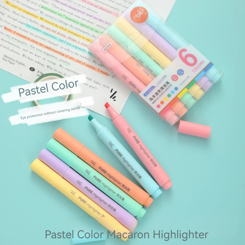 Juego de 6 Marcadores de Color - Pastel Highlighter Set Double Ended reseña y precio